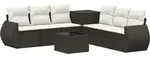 Sofa Set 8 Stk. Schwarz Und Cremewei&szlig; Polyrattan Und Stahl Vidaxl