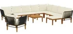 12 Stk. Massives Akazienholz & Seil Natur Vidaxl