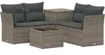 Sofa Set 6 Stk. Grau Und Dunkelgrau Polyrattan Und Stahl Vidaxl