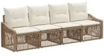 Vidaxl Garden Sofa Set 4 Pcs Beige Poly Rattan