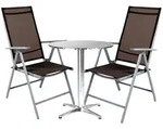 Mojawo - Bistrogarnitur 3-teilig Silber/schokobraun-m950249+2xmmc5000sb