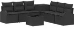Sofa Set 8 Stk. Schwarz Polyrattan Und Stahl Vidaxl