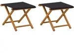 Liegestuhl 2 Pcs Massives Eukalyptus Holz Schwarz Vidaxl