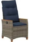 Vidaxl Reclining Garden Chair Grey And Navy Blue 64 X 57.5 X 112 Cm