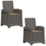 Liegesessel Garten Rattan-optik 2 Stk. Hellgrau Und Taupe Pp Vidaxl