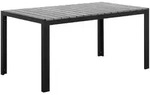 Gartentisch Grau Und Schwarz Aluminium Kunstholz Rechteckig 150x90 Cm F&uuml;r 6 Personen