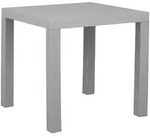 Beliani - Gartentisch Hellgrau Rattanoptik Quadratisch 80 X 80 Cm Outdoor