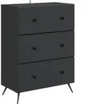 Vidaxl Drawer Cabinet 66 X 34.5 X 90 Cm Engineered Wood Black