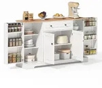 Kuchenbuffet Mit 1 Schublade, 4 Turen Und Verstellbaren Einlegeboden, Aus Mdf,...