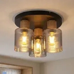 Led Deckenlampe Deckenleuchte Esszimmerlampe 3-flammig Glas Rauchfarben D 30 Cm