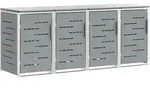 M&uuml;lltonnenbox For 4 Bins 240l Edelstahl Grau Vidaxl