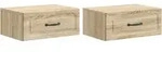 Vidaxl Wall-mounted Bedside Cabinet 2 Pcs Sonoma Oak 49 X 34.5 X 20 Cm