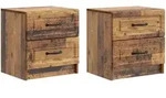 Vidaxl Bedside Cabinet 2 Pcs Old Wood 43 X 34.5 X 44.5 Cm