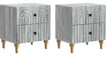 Vidaxl Bedside Cabinet 2 Pcs Grey Sonoma 43 X 34.5 X 48 Cm
