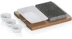 Servierset Aus Stein, Granit/keramik/akazienholz, 29 X 23 X 4,5 Cm / Kela