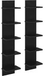 Wandregal 2 Stk. Schwarze Eiche 22 X 15 X 100 Cm Holzwerkstoff Vidaxl