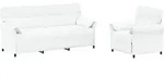 Sofa Set 2 Stk. Wei&szlig; Stoff Vidaxl