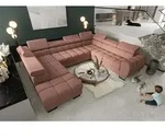 Wohnlandschaft Schlafsofa Bastien Xl In Stoff Moly Altrosa Ottomane Links