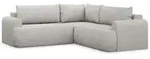 Ovo - L-form Eckschlafsofa Mit Bettkasten, Hellgrauer Veloursstoff Universell