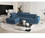 Ecksofa Schlafsofa Bastien In Stoff Aragon Blau Ottomane Links