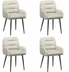 Esszimmerst&uuml;hle 4 Stk. Samt Creme 59 X 59,5 X 90 Cm Vidaxl