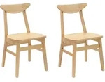 Vidaxl Dining Chairs 2 Pcs Solid Rubber Wood Natural 42 X 47.5 X 81 Cm