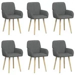 Esszimmerst&uuml;hle 6 Stk. Stoff Dunkelgrau 56,5 X 50 X 87,5 Cm Vidaxl