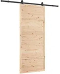 Vidaxl Sliding Door 100 X 208 Cm Solid Pine Wood Natural