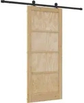 Schiebet&uuml;r Nat&uuml;rlich Und Schwarz 86 X 198,5 Cm Vidaxl