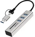 Logilink Usb 3.0 Hub Mit 3 Usb-a-anschl&uuml;ssen, Sd/microsd-kartenleser (2-in-1