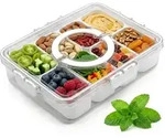 Kunststoff Snackbox Auslaufsicher Mit 8 Schalen Und Deckel - 31 X 24 Cm - Snack