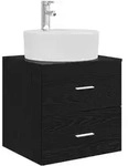 Vidaxl Wall-mounted Sink Vanity Black Oak 49.5 X 44.5 X 65 Cm