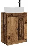 Badezimmerschrank Mit Waschbecken Altholz 54 X 35 X 83 Cm Vidaxl