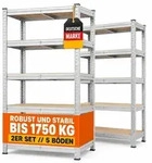 Albatros Sr2s Schwerlastregal 875 Kg &ndash; Metallregal 180x90x40 Cm, 5 Verstellbare