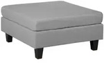 Ottomane Hellgrau Stoff Holzbeine F&uuml;r Wohnzimmer Minimalismus/eleganz