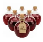 Relaxdays Glasflaschen, 6er Set, Korkverschluss, 260 Ml, &Ouml;l, Essig, Gew&uuml;rze, Diy
