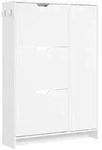 Sobuy Schuhschrank 3 Schubladen Wei&szlig; 84x24x121cm Modern Fsr220-w