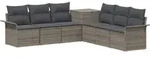 Sofa Set 7 Stk. Grau Und Dunkelgrau Polyrattan Und Stahl Vidaxl