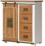 Kommode Mango 90x45x100 Wei&szlig; Lackiert Railway 503