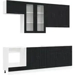 K&uuml;cheneinheit Lucca 8 Stk. Schwarz Holzwerkstoff Vidaxl