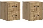 Vidaxl Wall-mounted Bedside Cabinet 2 Pcs Artisan Oak Engineered Wood