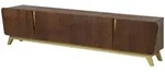 Tv-board Nussbaum-echtholzfurnier 240x40x55 Braun Lackiert Butterfly 112