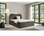 Boxspringbett Schlafzimmerbett Darlin 140x220cm Stoff Gerra Dunkelgrau
