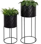 Relaxdays Blumenst&auml;nder 2er Set, Metall, 2 Gr&ouml;&szlig;en, Mit Gestell, Wohnzimmer & Flur,