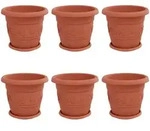 Vidaxl Plant Pots 6 Pcs Brick Red &Oslash; 30 X 25 Cm Plastic