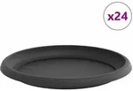 Vidaxl Round Flower Tray 24 Pcs Black &Oslash; 23.5 X 2.5 Cm Plastic