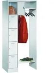 Stier Garderobe, 1 S&auml;ule M. 5 F&auml;chern, Ab 300 Mm, Hutabl. 450 Mm, Zyl., Ral 7035
