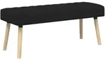 Vidaxl Channel-tufted Bench Black 110 X 40 X 46 Cm Fabric