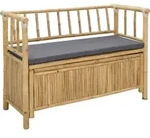 Vidaxl Garden Storage Bench 110 X 47 X 80 Cm Bamboo Natural