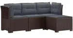 4-sitzer Garten Sofa Mit Kissen Rattan Look Pp Braun Vidaxl